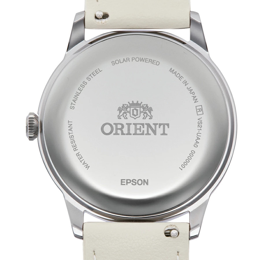 Orient RN-WK0002E Bambino 38 Solar Men Watch Pale Green Dial Ivory Band Japan