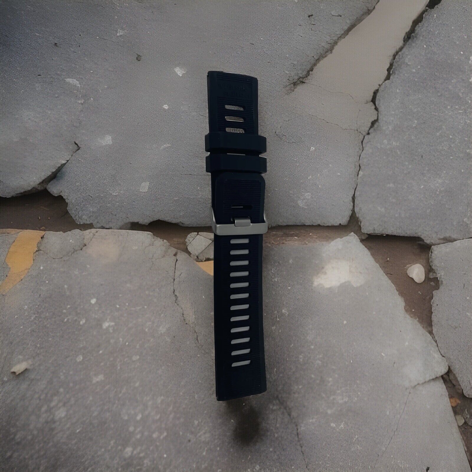 Watch Band 26mm Black Rubber Replacement Regular Size Wide Clasp Silicone New