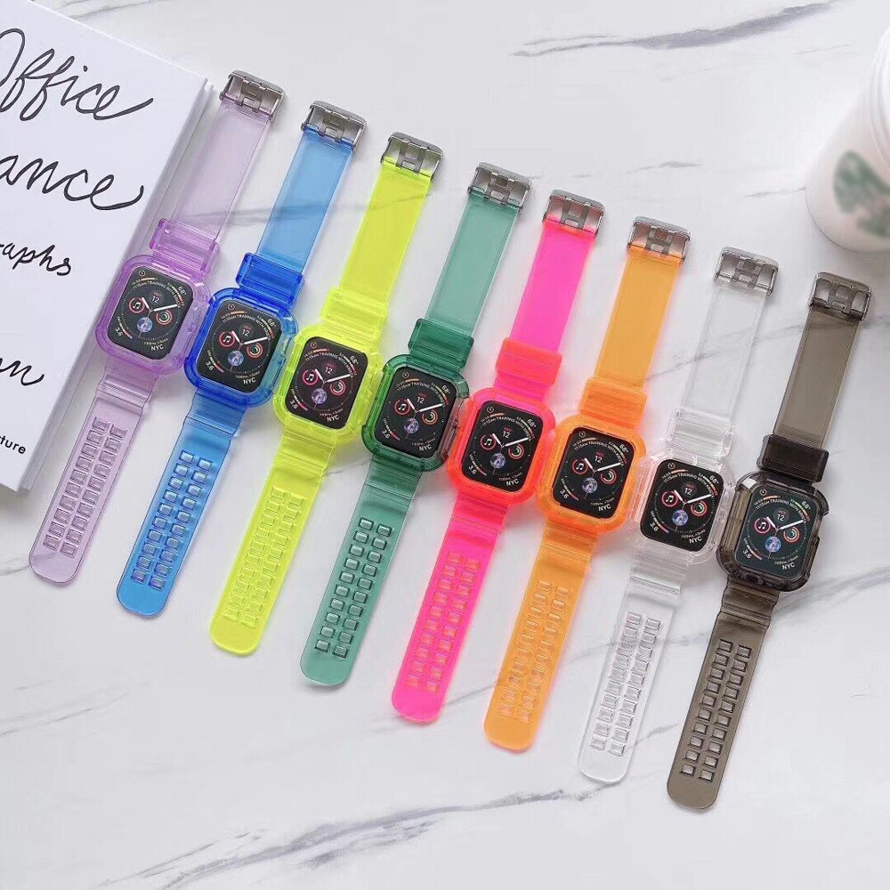 Red TPU Sport Band Strap Case for Apple Watch Series 9 8 7 6 5 4 SE 38/45mm