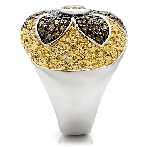 Women’s Flower Cocktail Ring, Multicolor CZ, Rhodium, 14K Gold & Ruthenium Pl…