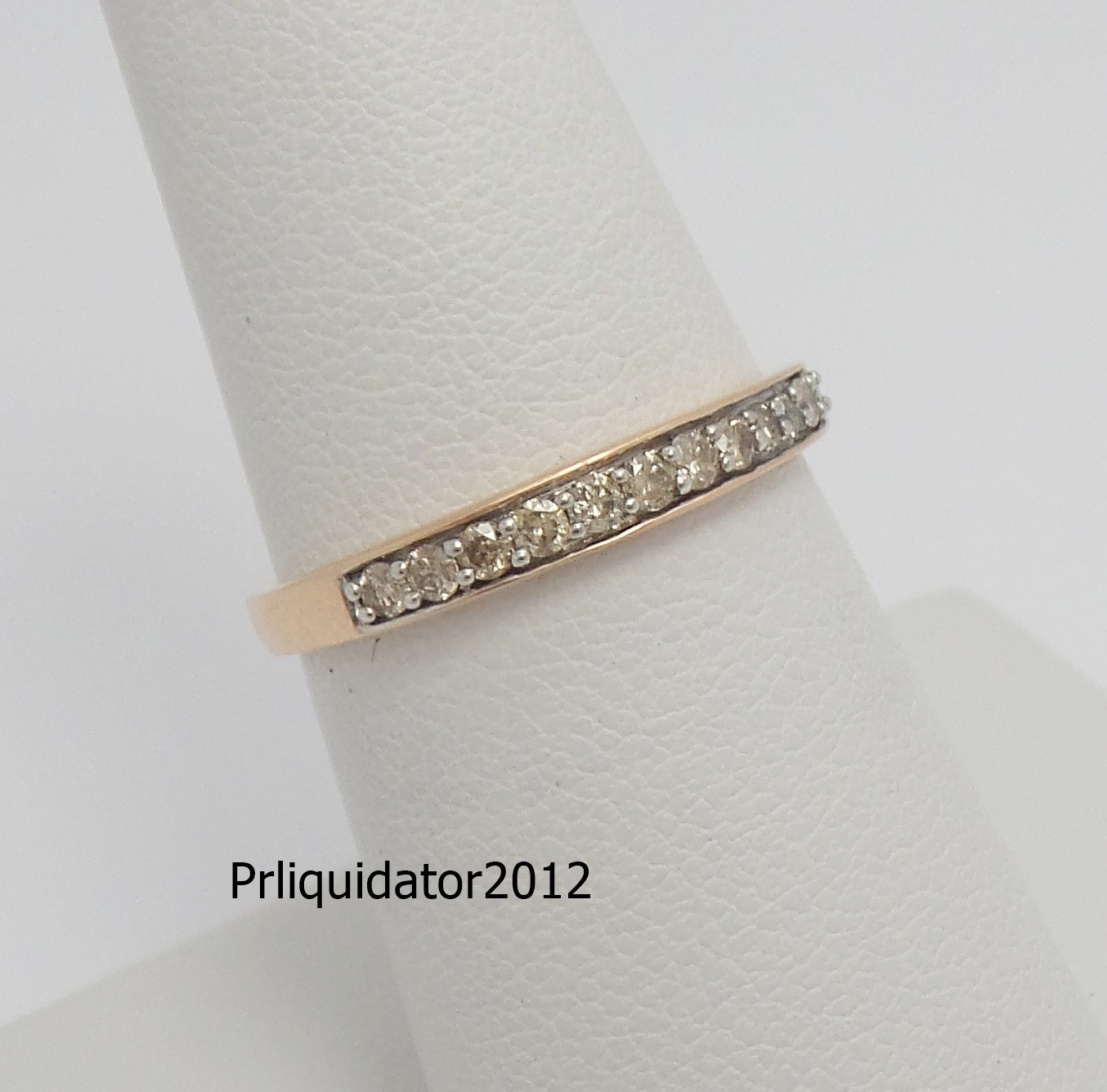 1/4CT Natural Diamond Shared Prong Anniversary Wedding Band Ring 10K Rose Gold