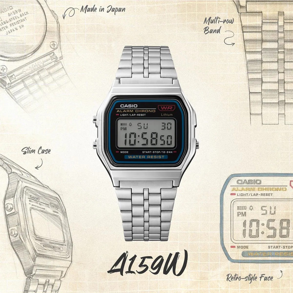 CASIO Collection A159WA-N1JH Men’s Digital Watch MADE IN JAPAN
