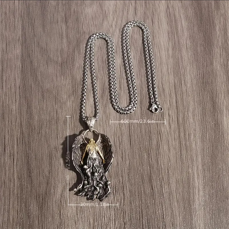Angel Out Of Hell Jewelry Vintage Silver Sexy Goddess Standing Pendant Necklace