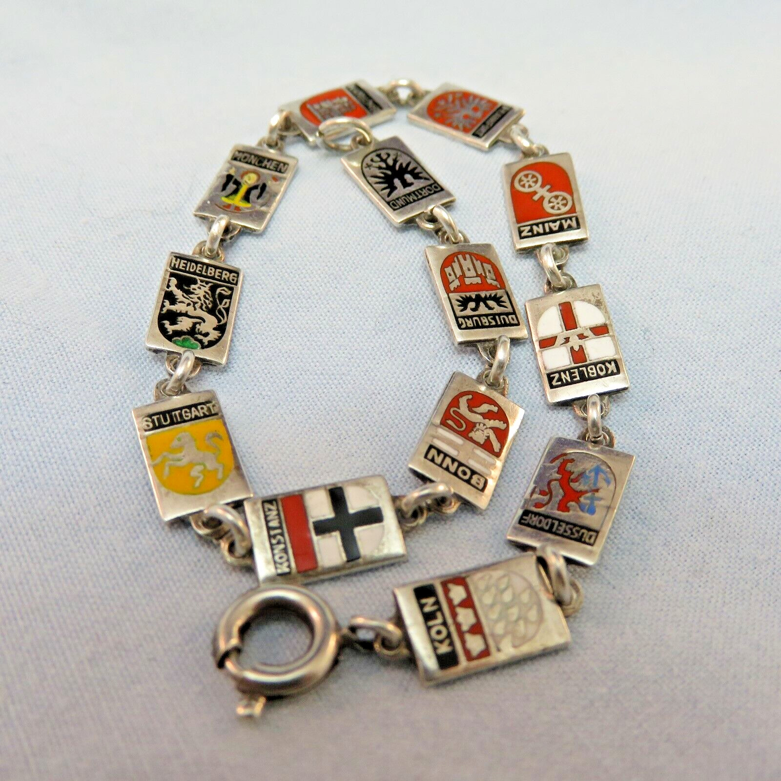 Sterling (835) Coat of Arms Bracelet For Germany Towns (1263)