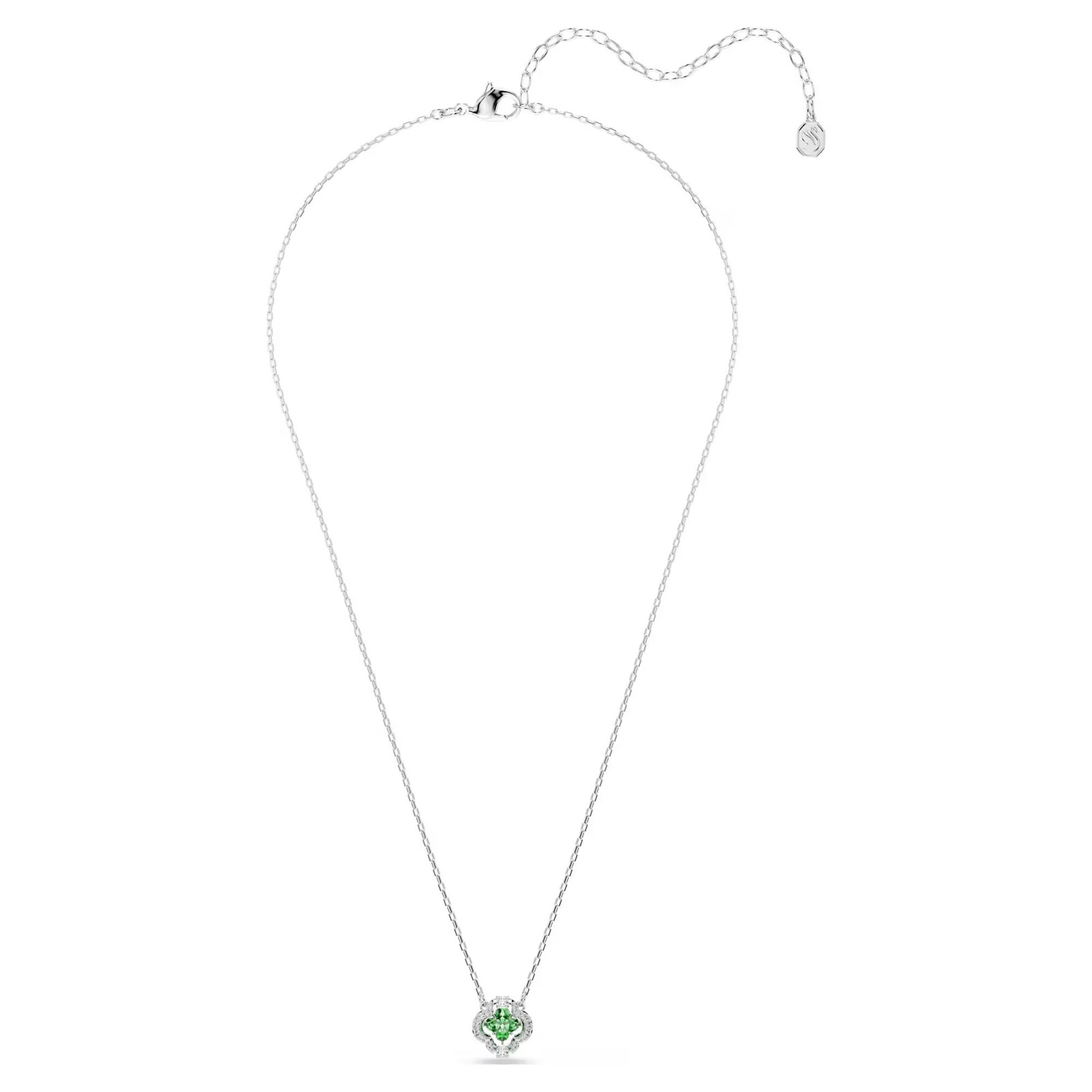 Swarovski Zirconia Una Angelic Pendant, Mixed Cuts Green, Rhodium Plated 5757785