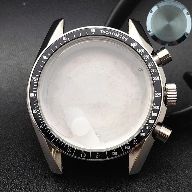 Watch Case 39.7mm Steel Sapphire Glass VK63 Movement 20mm Strap Mens Fit Kit