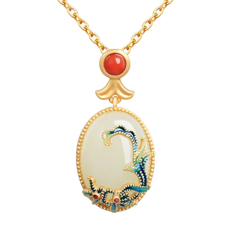 Cloisonne Nephrite Jade Chinese Design Women Jewelry Set Ring Earring Bracelet)