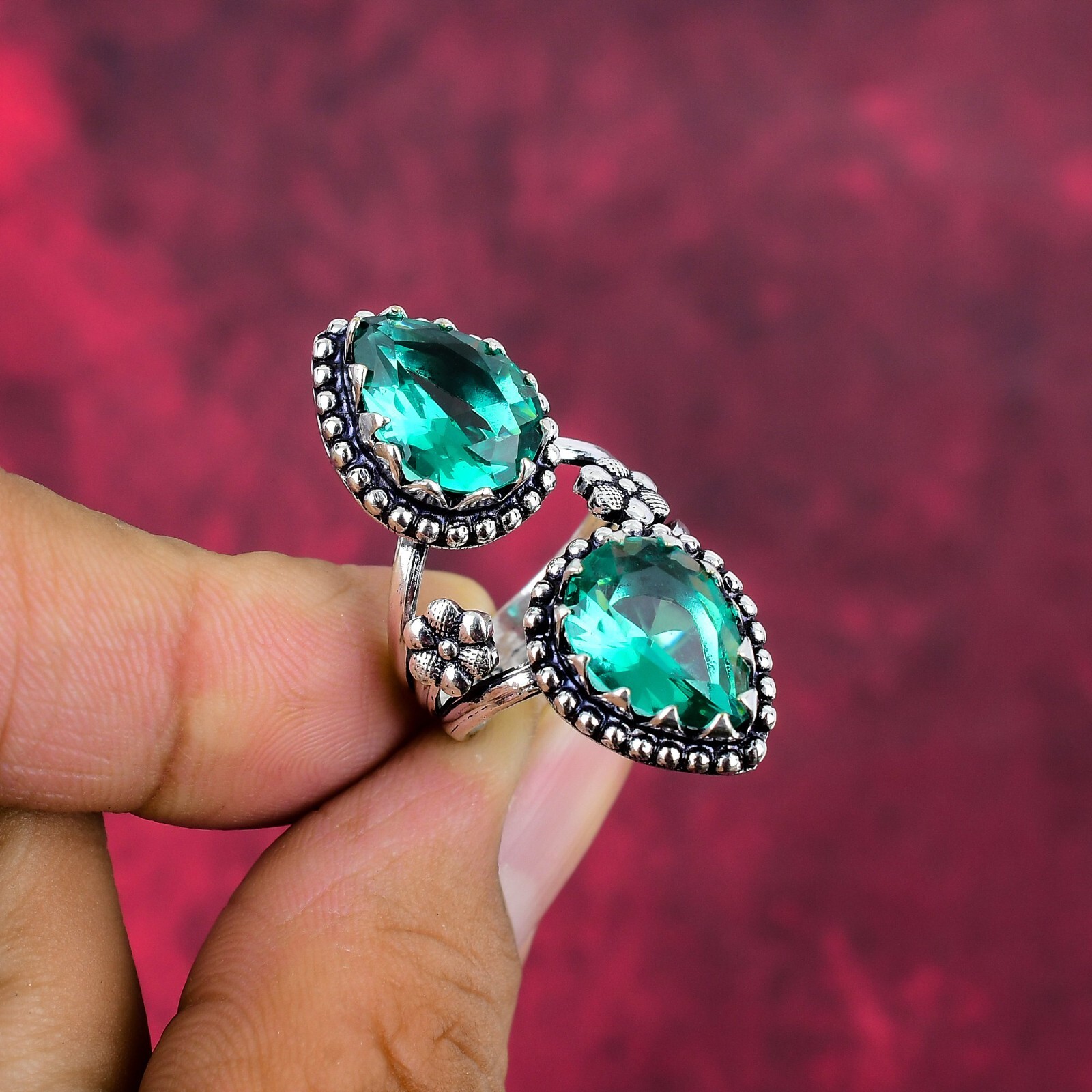 Amazing Indicolite Gemstone Handmade 925 Sterling Silver Ring Jewelry