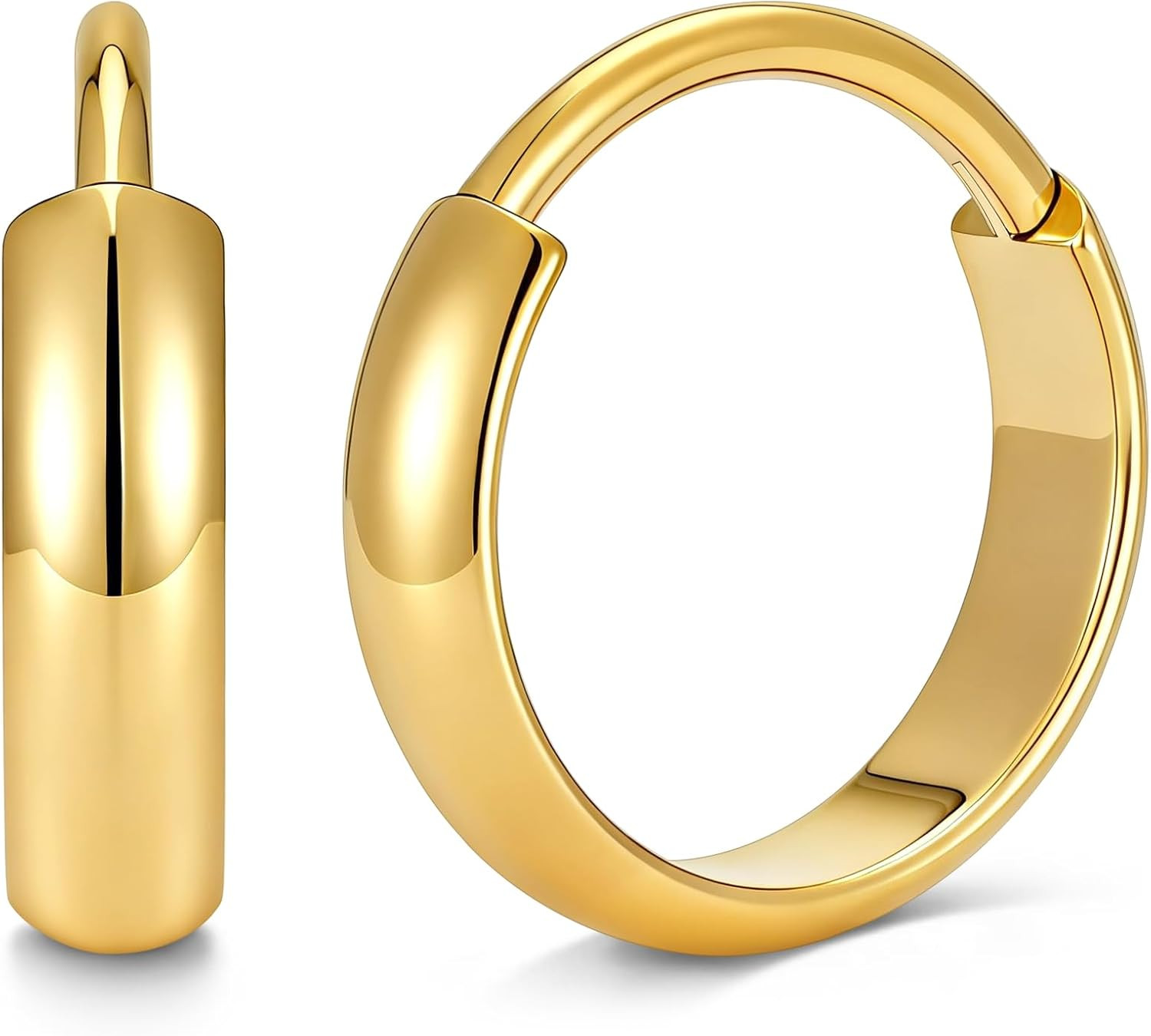 1 Pair Wide Chunky Conch Clicker Rings Cartilage Hoop Earrings Earlobe Nose Pier