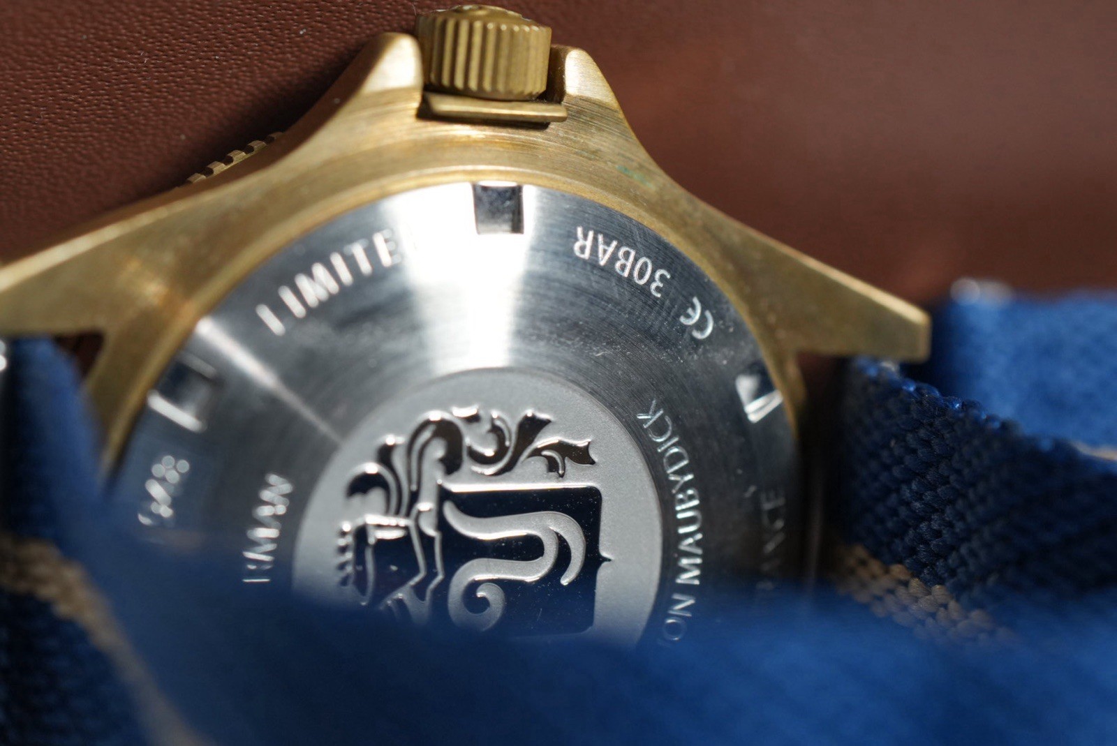 YEMA Superman Bronze Auto 40mm Blue Dial Nylon Strap 300m Limited Box Papers