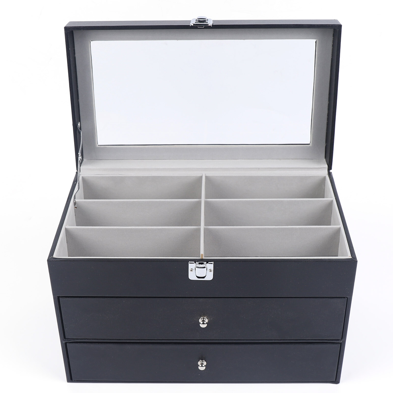 3 Layers Watch Display Box Jewelry Ring Organizer Case Sunglasses Storage Holder