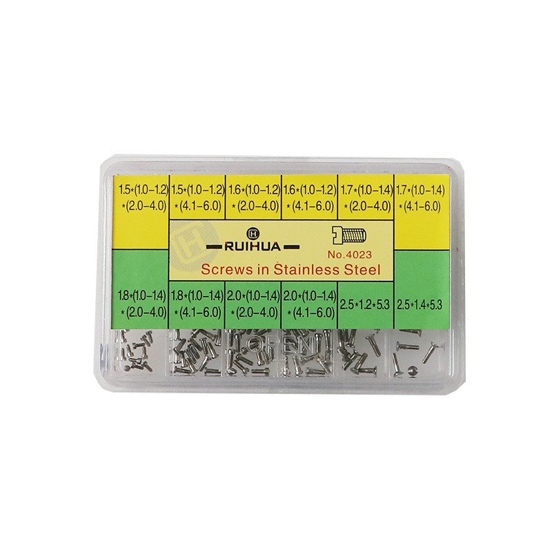 120Pcs Stainless Steel Watch Back Case Cover Screws Assortment Sizes Repair Part