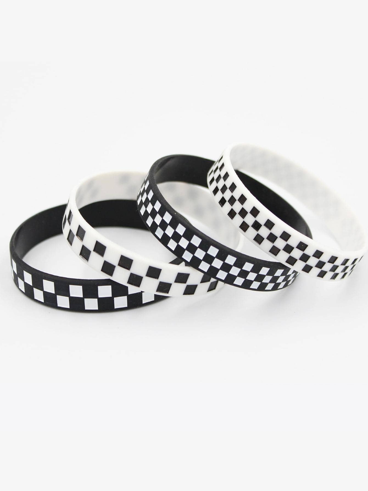 4pcs/set Couple Checkered Pattern Decor Bracelet Fashion Jewelry Accessories for