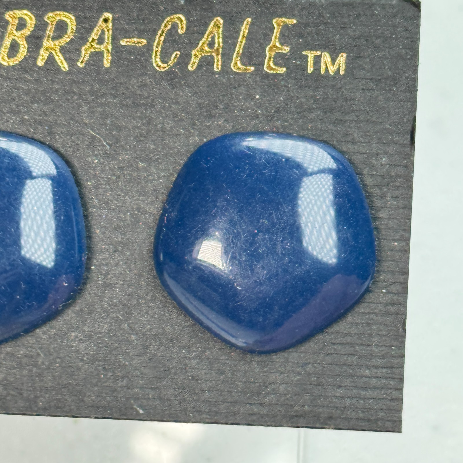 Vintage Earrings Blue Pentagon Stud Acrylic Chunky Statement Large 90s Y2K 80s