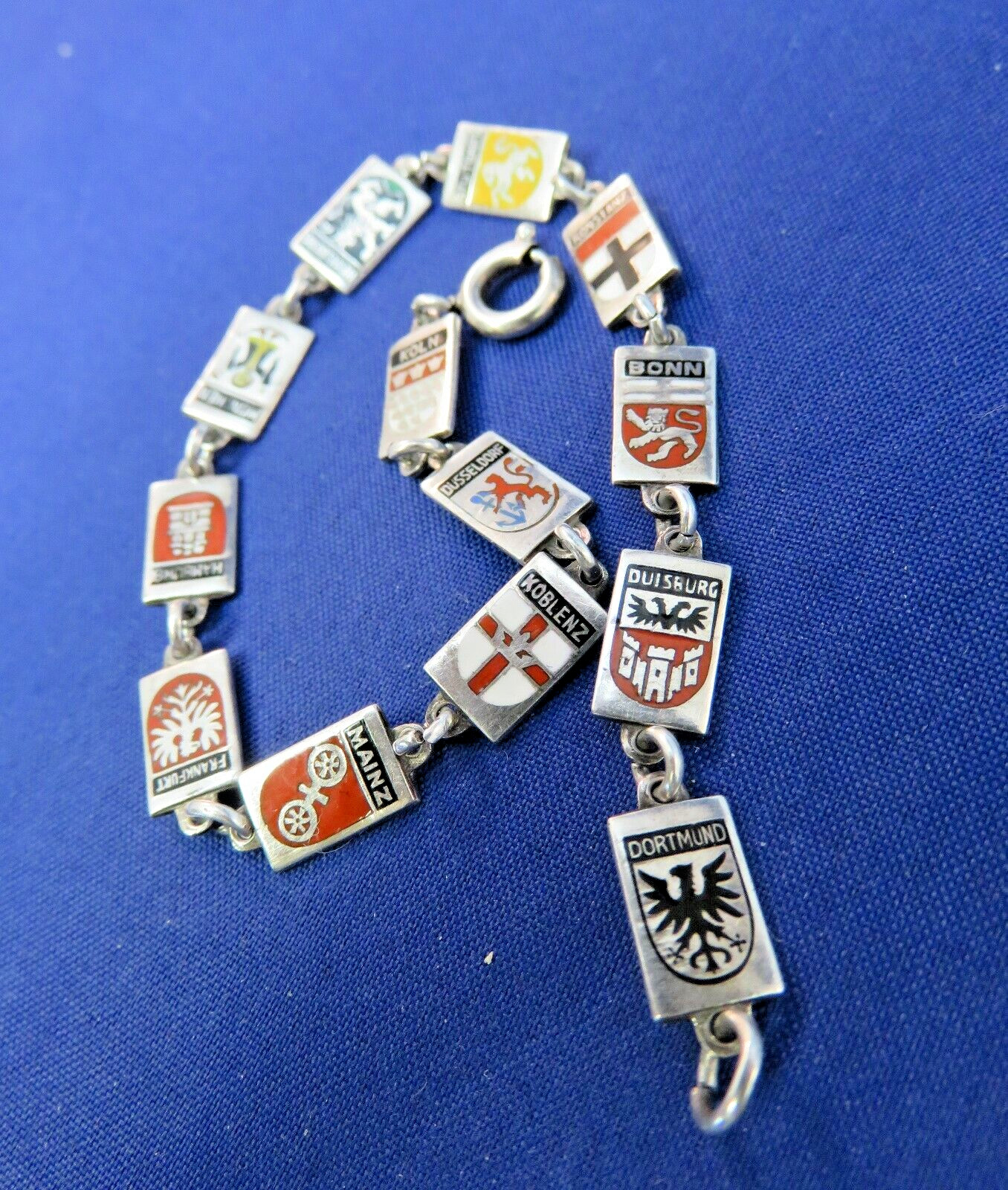 Sterling (835) Coat of Arms Bracelet For Germany Towns (1263)