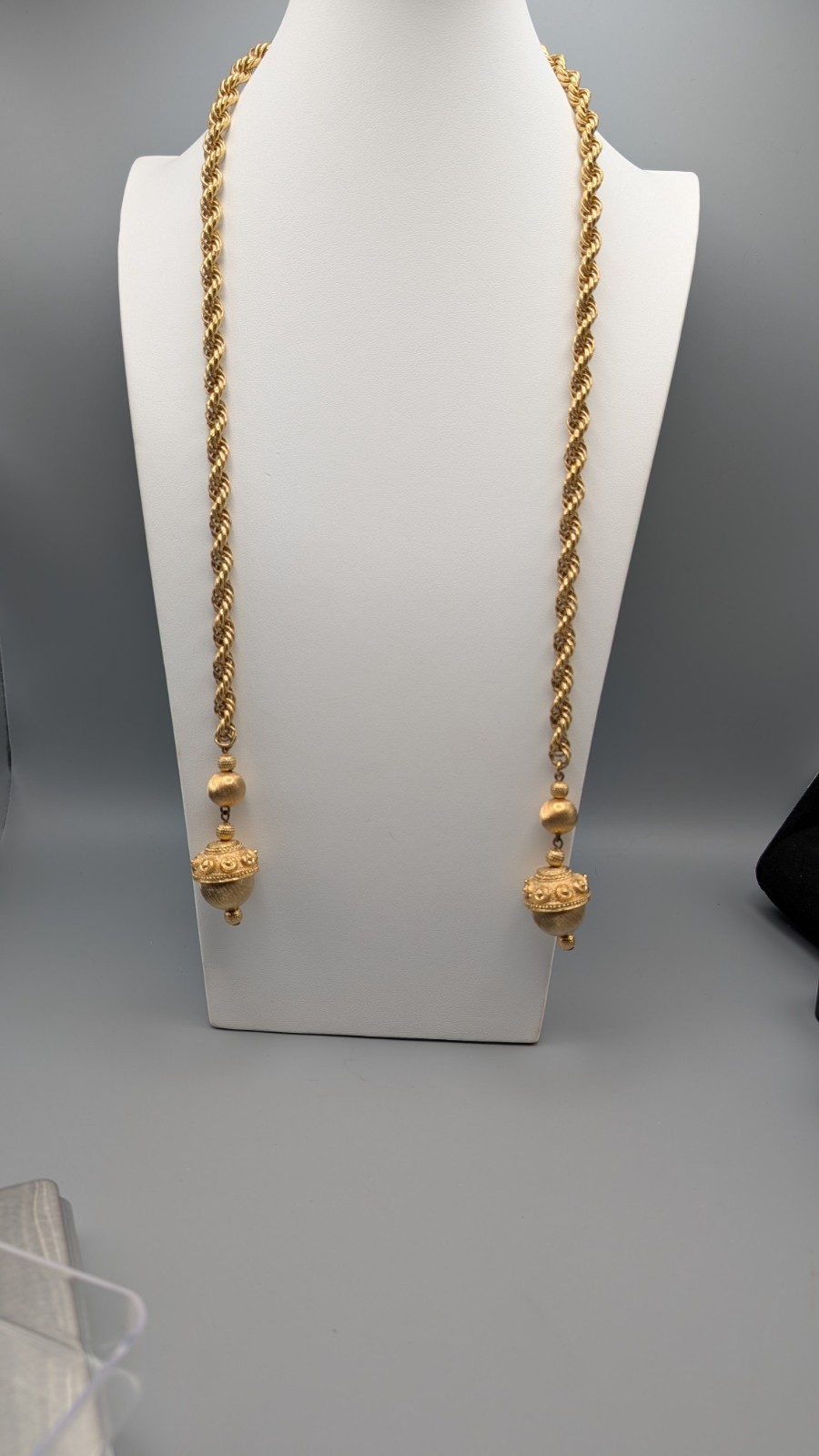 Vintage Gold Tone Claspless Rope Chain Sautoir Lariat Necklace 106g