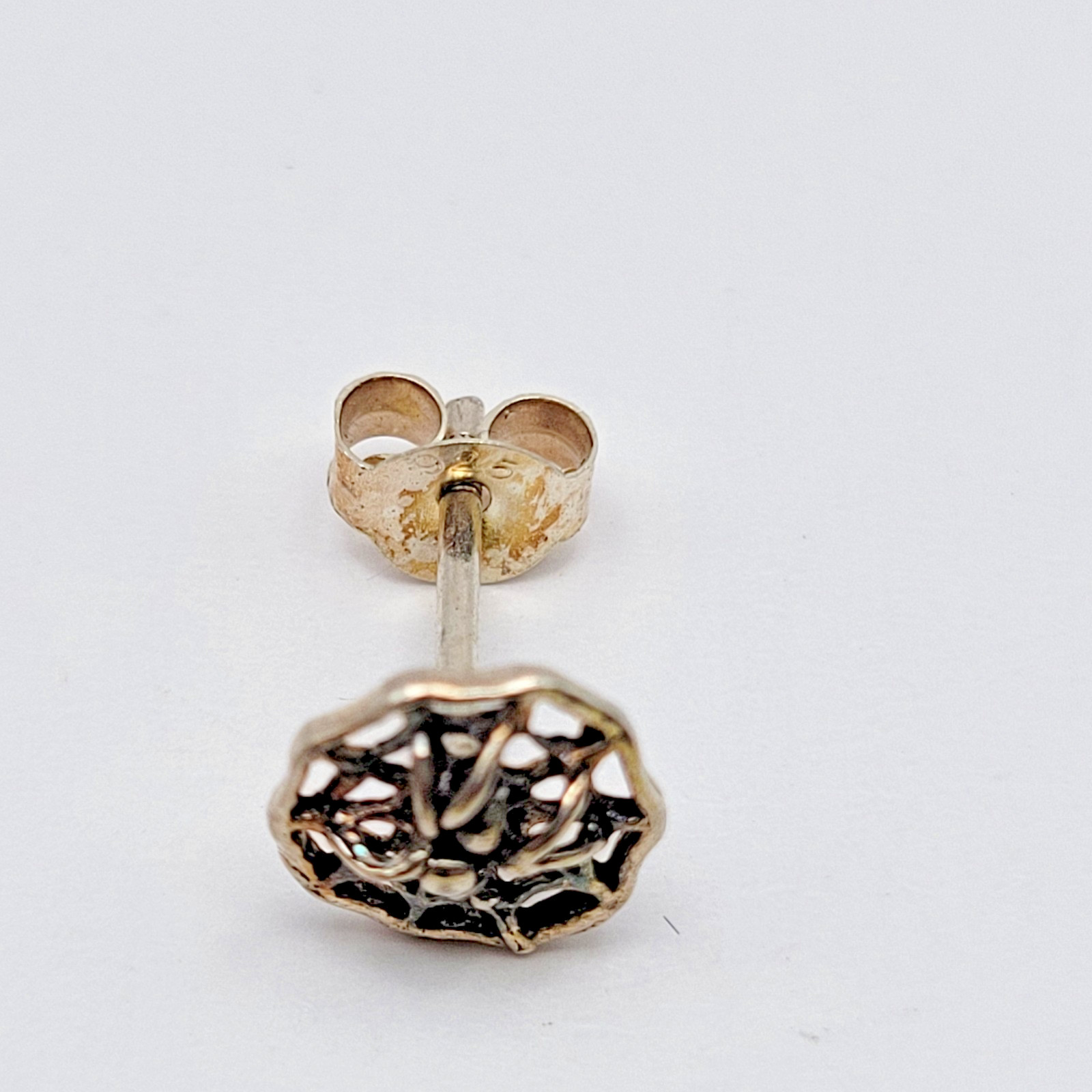Sterling Silver Spider on Web Stud Earrings ~ 7.5mm