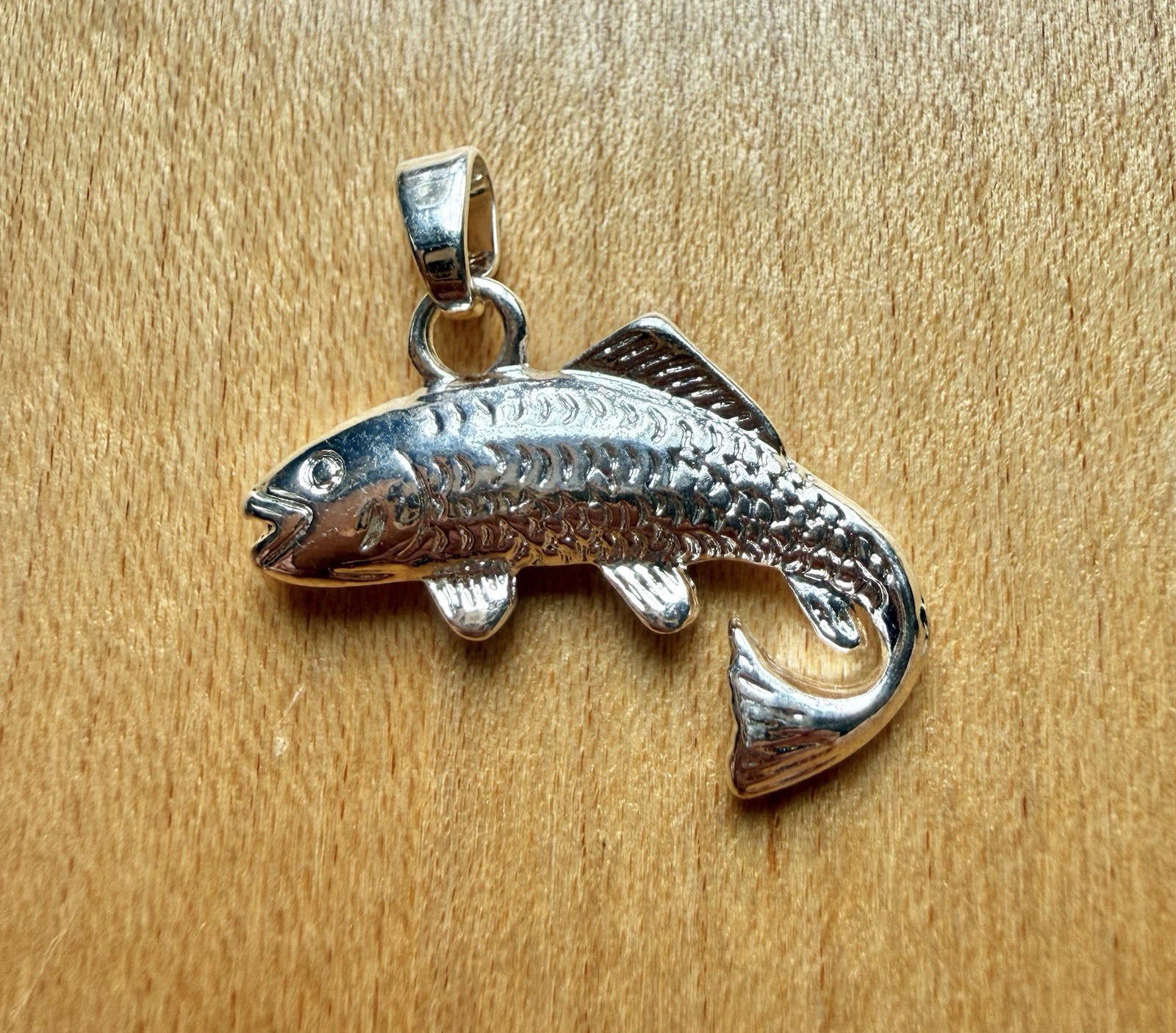 Silver Toned 3D Gamefish Pendant or Charm