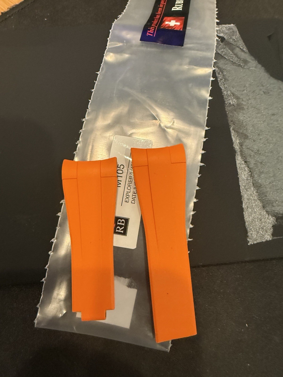 Rubber B Orange Strap For Rolex Explorer II 216570