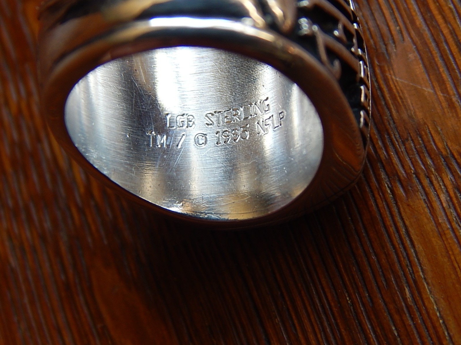 NFL Oakland Raiders Ring Sterling Silver 1995 Football Mens Ring 9.5 31 Grams