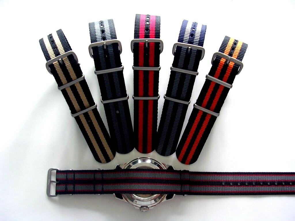 20mm Orange NATO G10 Premium ballistic nylon watch band 2 pak Bond IW SUISSE USA