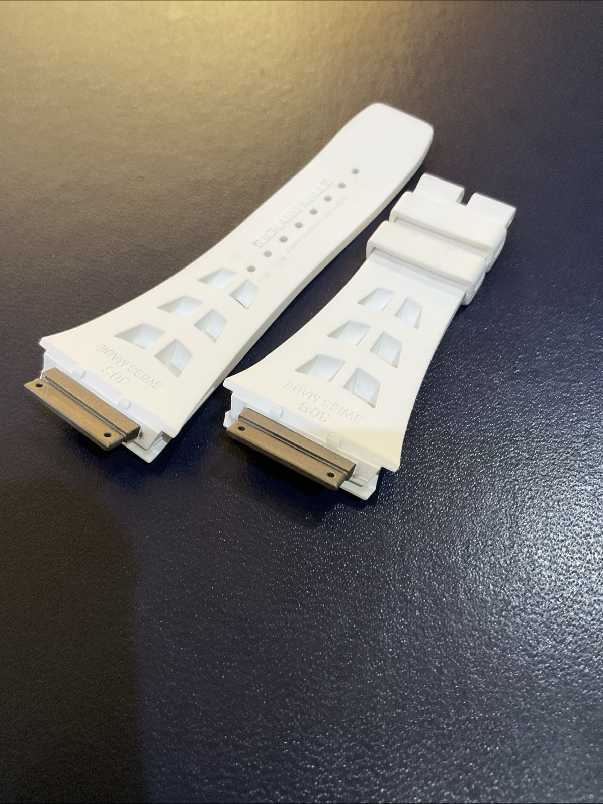 Original Richard Mille Rubber Strap White 30x18mm