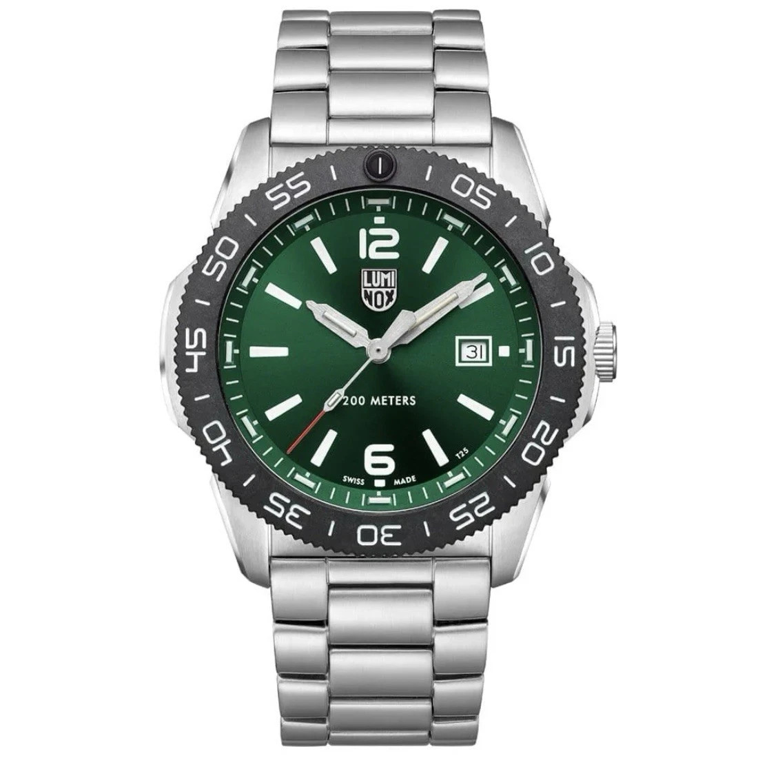 Swiss Luminox XS.3137 Pacific Diver Green Dial Tritium Stainless Mens 44mm Watch