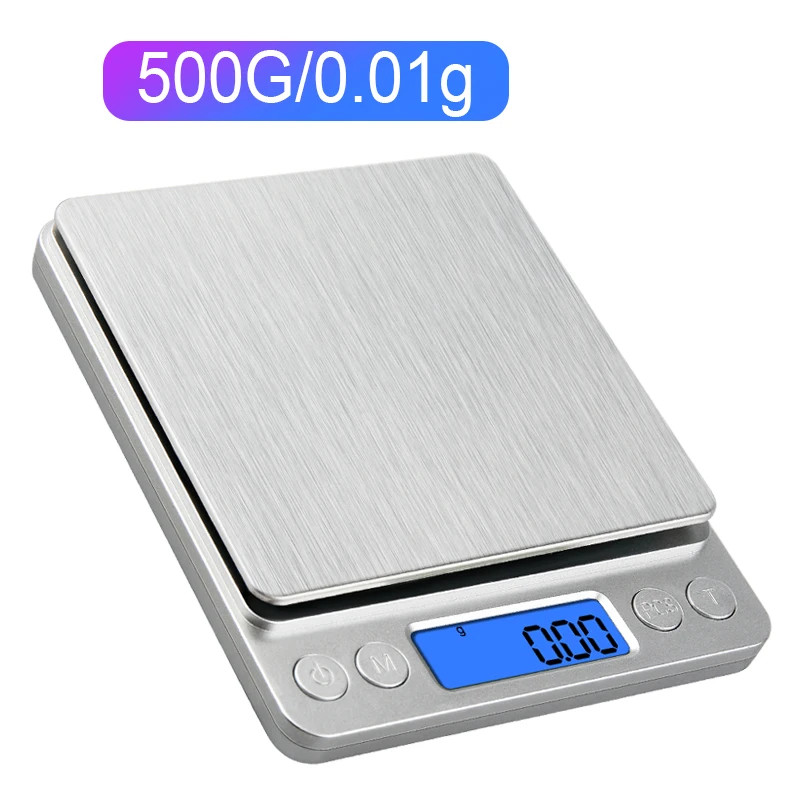 Digital Jewelry Kitchen Scale 500g 0.01g / 3kg 0.1g Electronic Food Scale