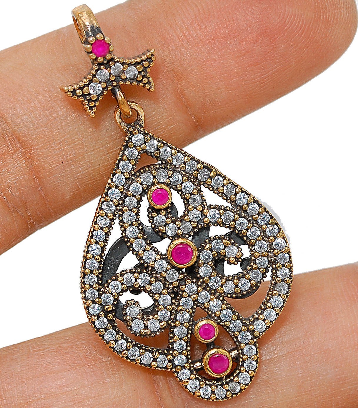 3CT Heat Treated Rubellite Tourmaline 925 Sterling Silver Pendant BO20