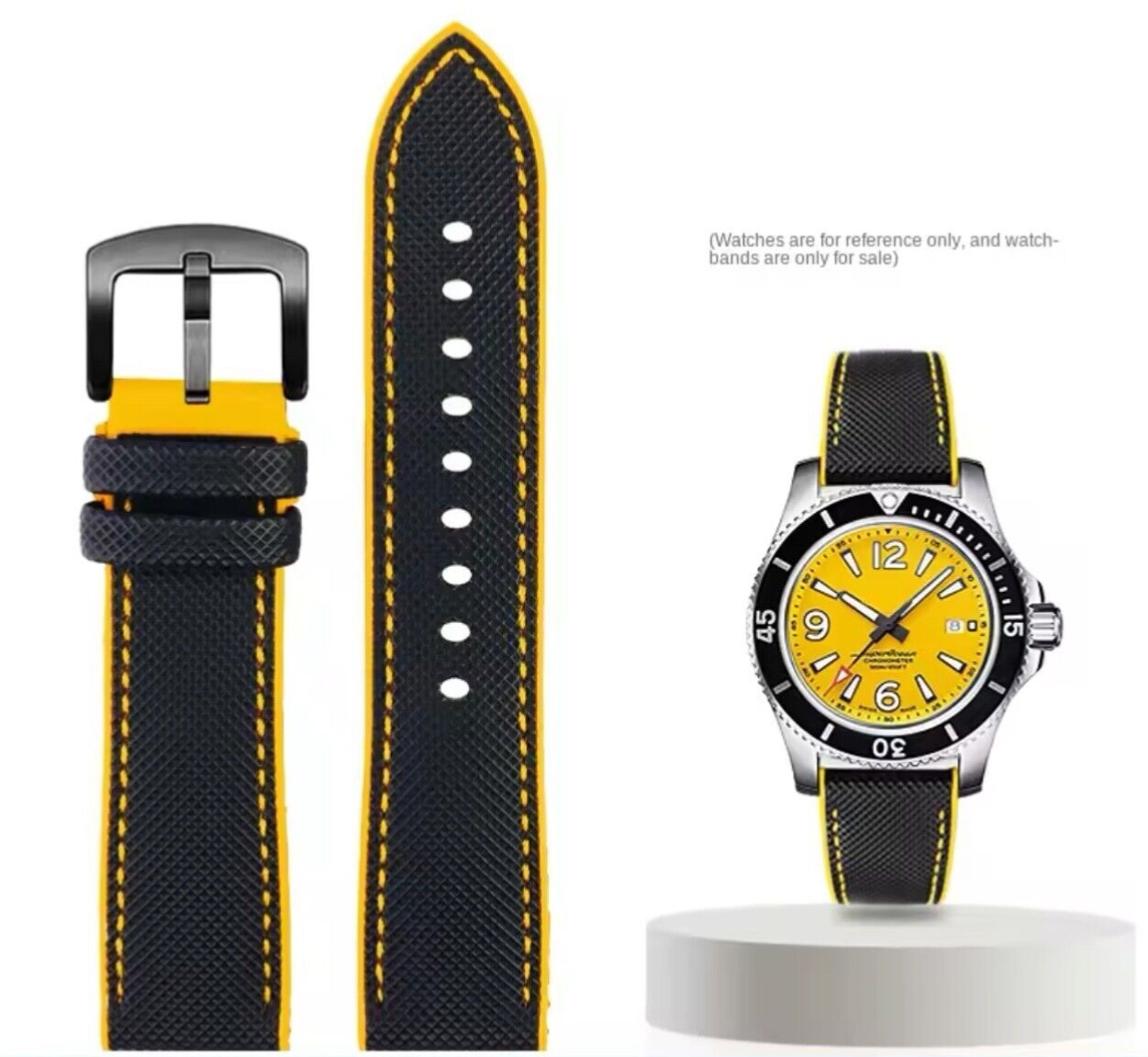 20/21/22/24mm Nylon Pattern Rubber Strap For TAG HEUER F1 Breitling Superocean