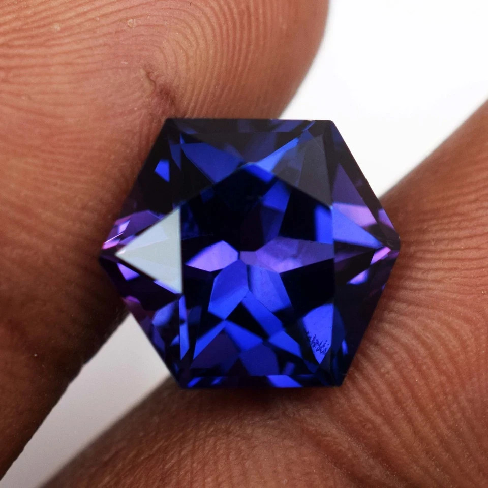 9 Ct Natural Tanzanite Purple Blue Hexagon Cut Certified Rare Loose Gemstone
