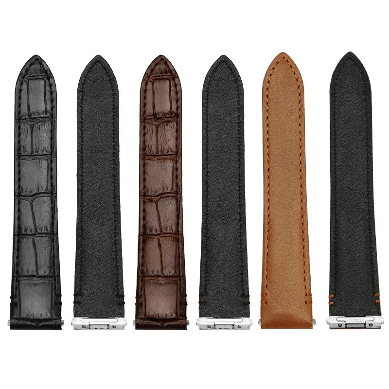 19mm 21mm Leather Watch Strap For Cartier Santos WSSA0009 WSSA0010 WSSA0018