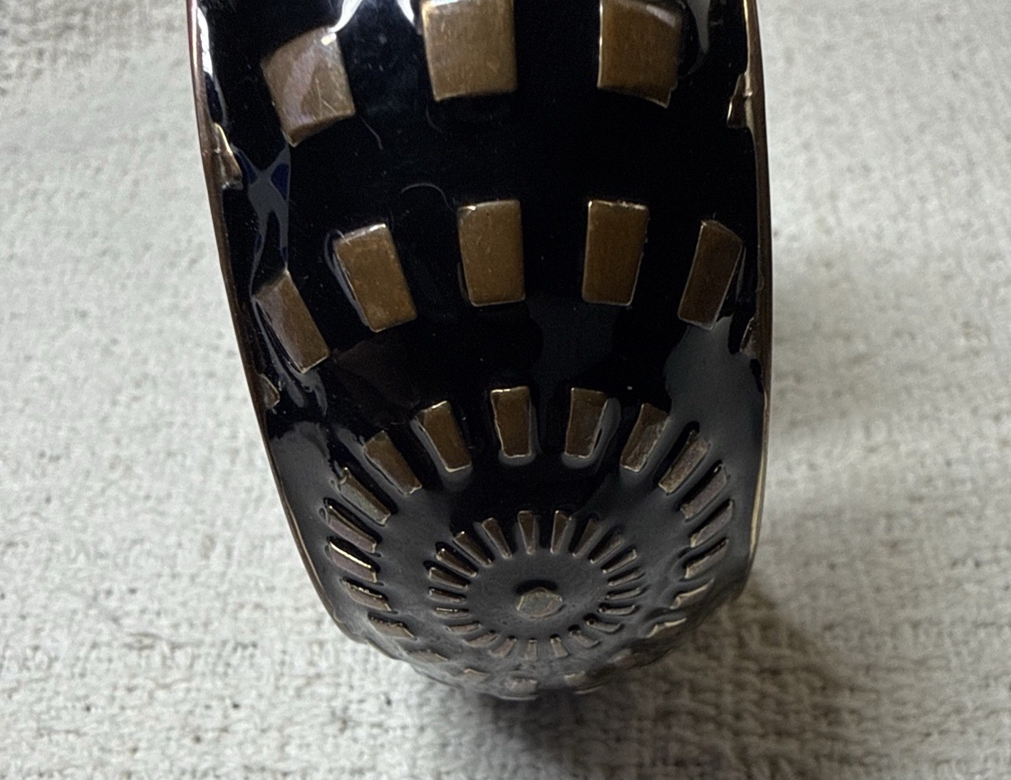 VTG Bracelet Signed Boucher Enamel Geometric Hinge