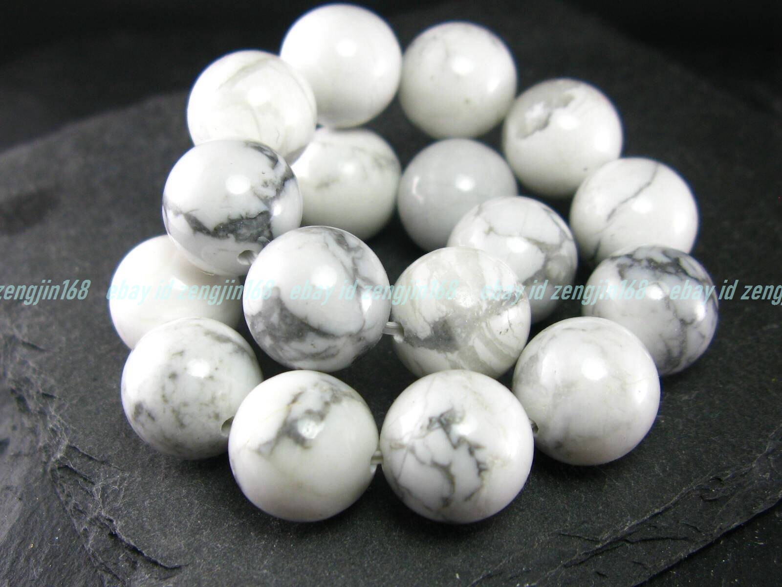 Howlite Genuine Bracelet ~ 7-10 Inches ~ 12mm Round Beads