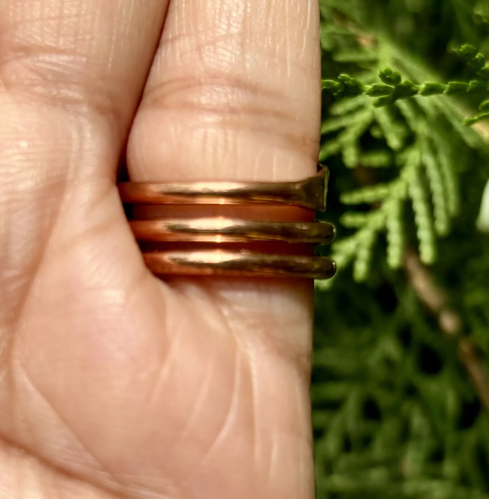 Pure Copper Coil Ring, Hammer Ring, Healing Jewelry, Spiritual, Yoga Jewelry