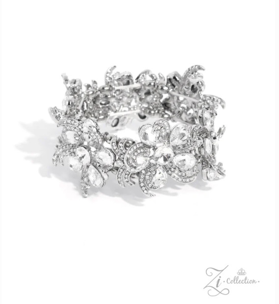 Paparazzi FLOWER ~ INDULGENT IDEAL 💎 WHITE Zi Collection Bracelet ~ NWT