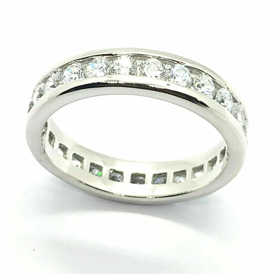 Men’s 2.50 Ct Round Moissanite Anniversary Wedding Band Real 925 Sterling Silver