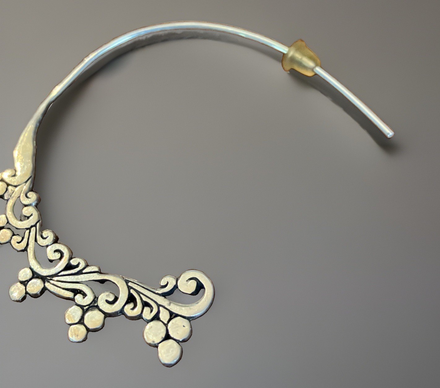 Elegant Floral Sterling Silver Threader Earrings 925