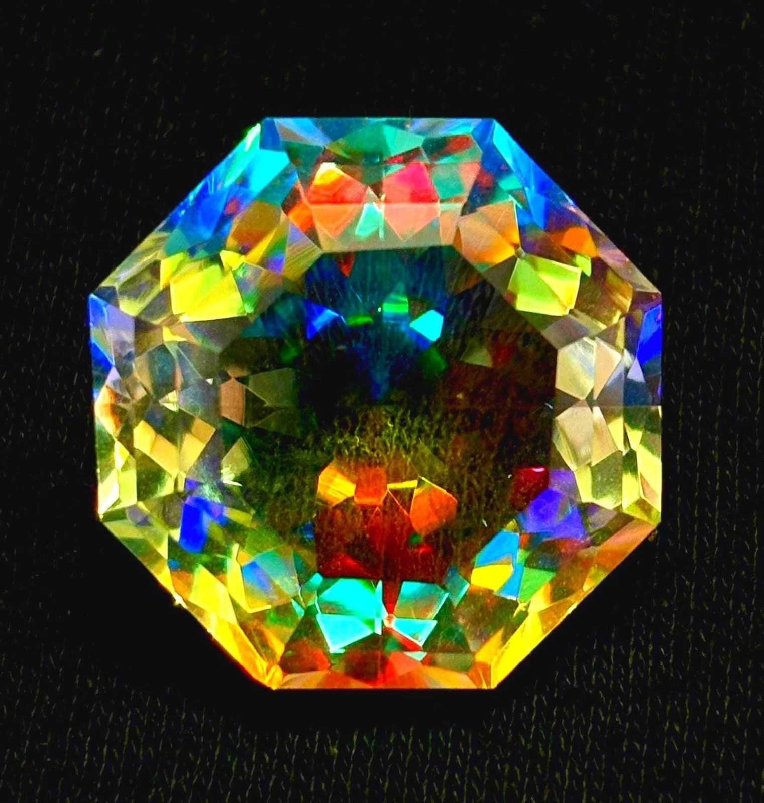 Rainbow Color Octagon Cut 100 Ct Natural Mystic Topaz Loose Gemstone