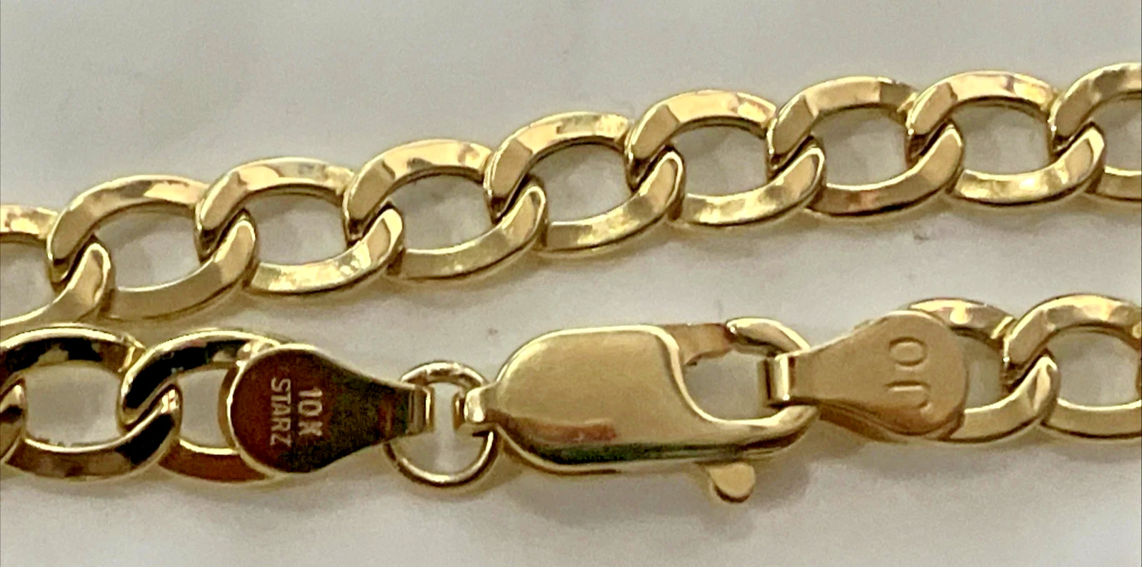 10kt Real Gold Curb Link Semi-Solid/Hollow Chain 8grams 5mm 22” Starz Brand NWT