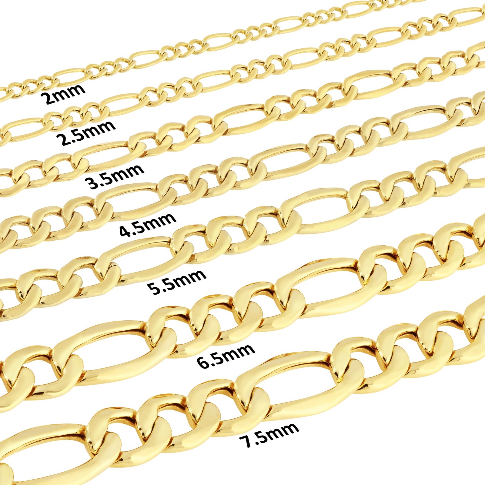 with packaging 14K Yellow Gold 2mm 75mm Figaro Chain Italian Link Neckla G2U