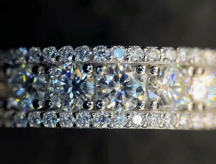 5.1Carats Full Moissanite Ring for Women Men, 925 Sterling 925 Silver Size 9