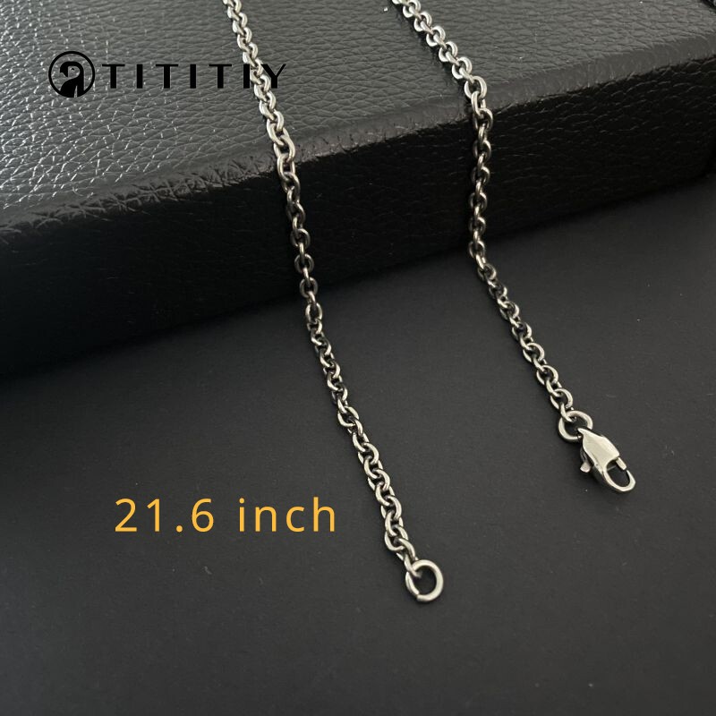 New Pure Titanium Necklace O-Chain Wide 3mm be antiallergic Easy To Match 21.6″