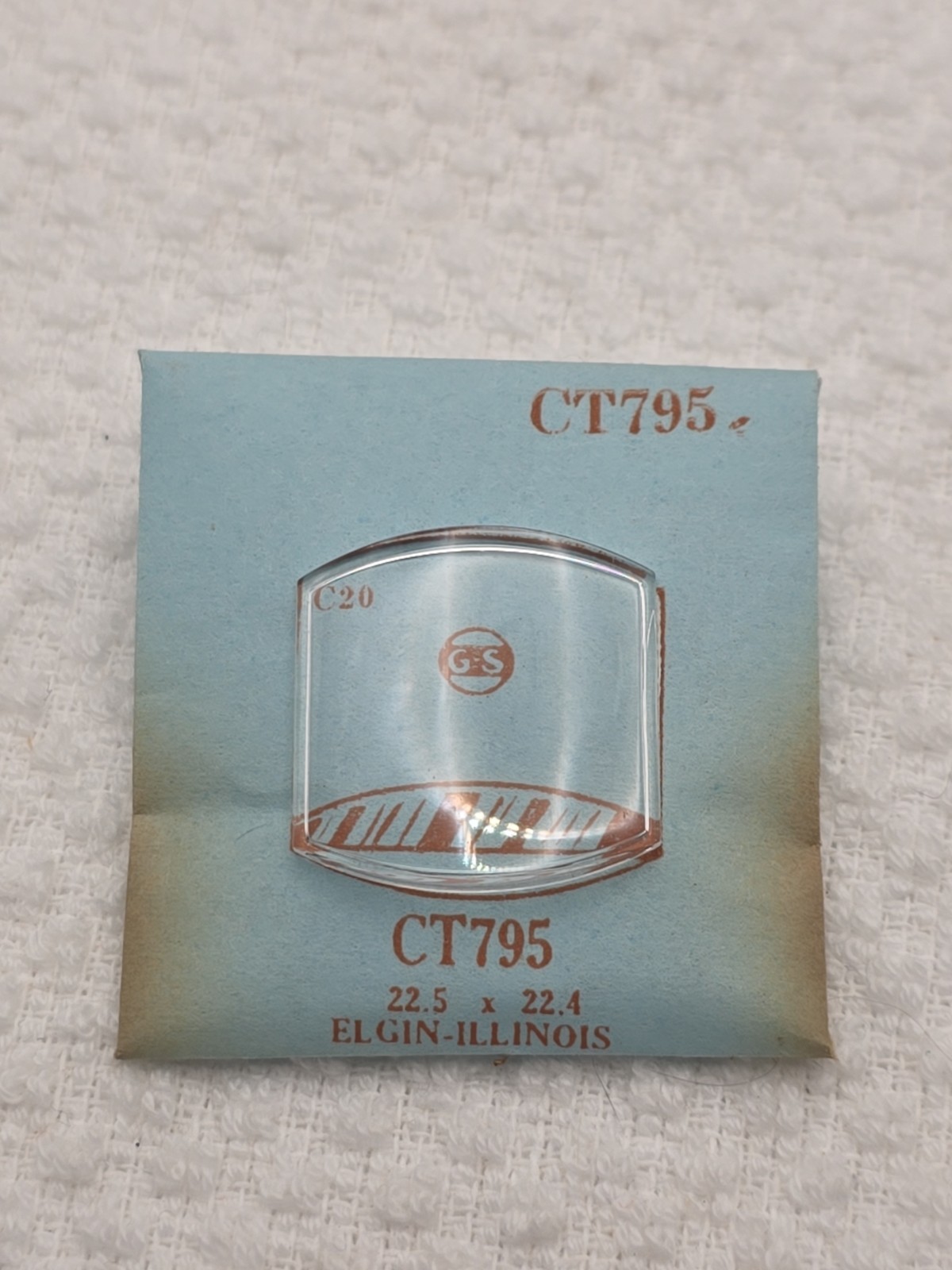 G-S Watch Crystal CT795 Elgin Illinois 22.5X22.4