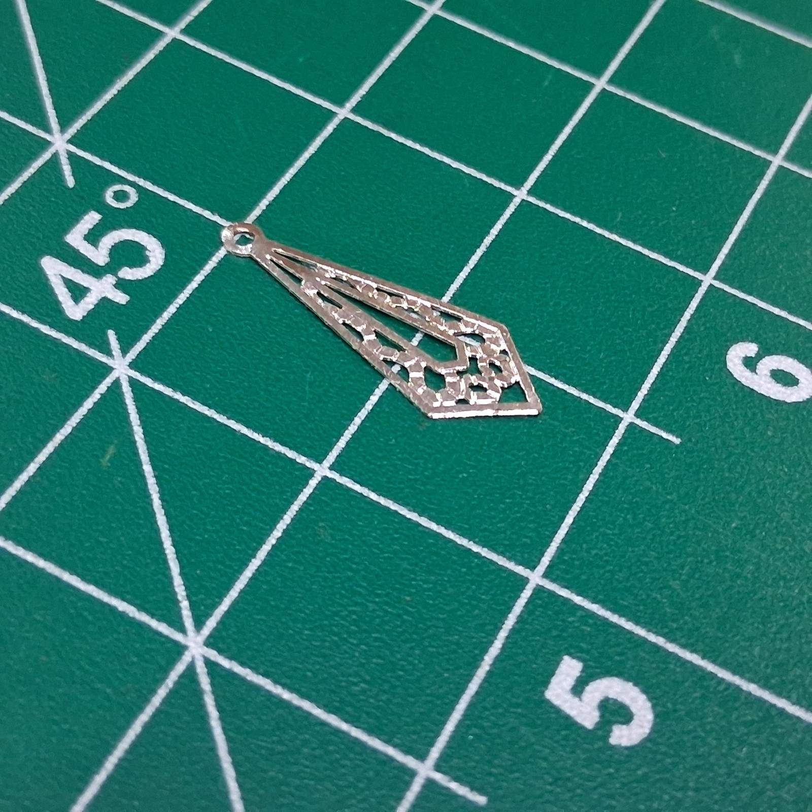Vintage Polished Stamped Stainless Steel Neck Tie Shaped Teardrop Design Charm