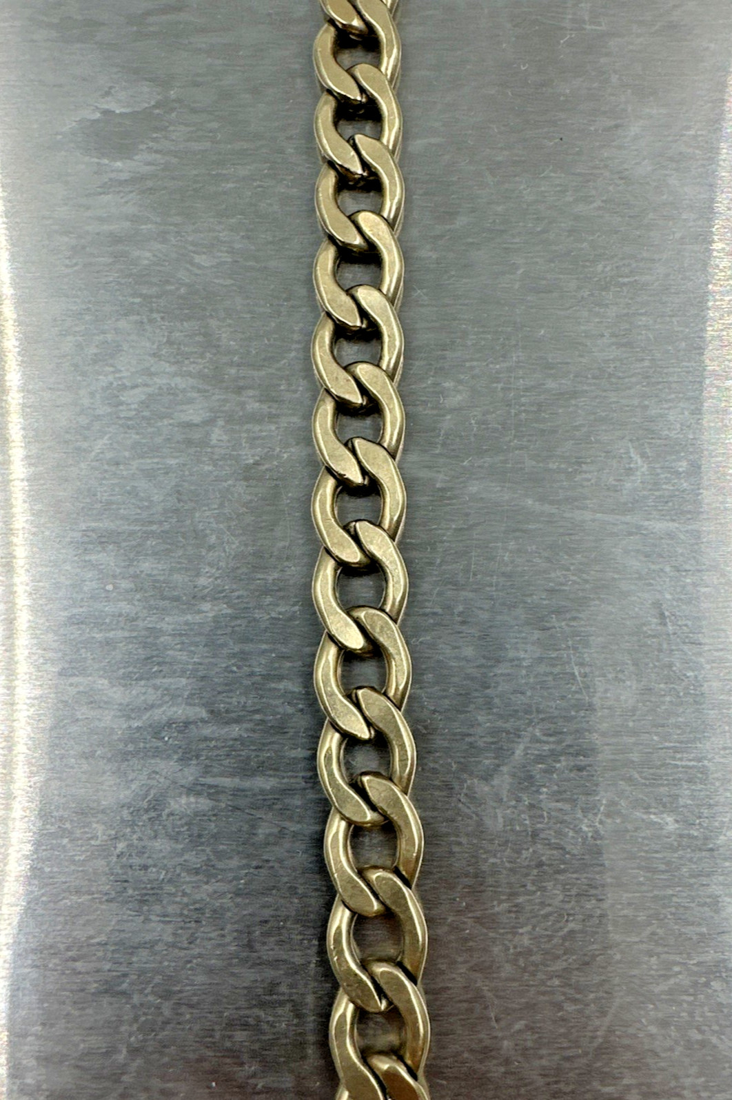 Vtg 1/20 12k G.F. Gold Filled B.A.B. Co Curb Link Chain 7mm Bracelet 7.75″ 14.1g
