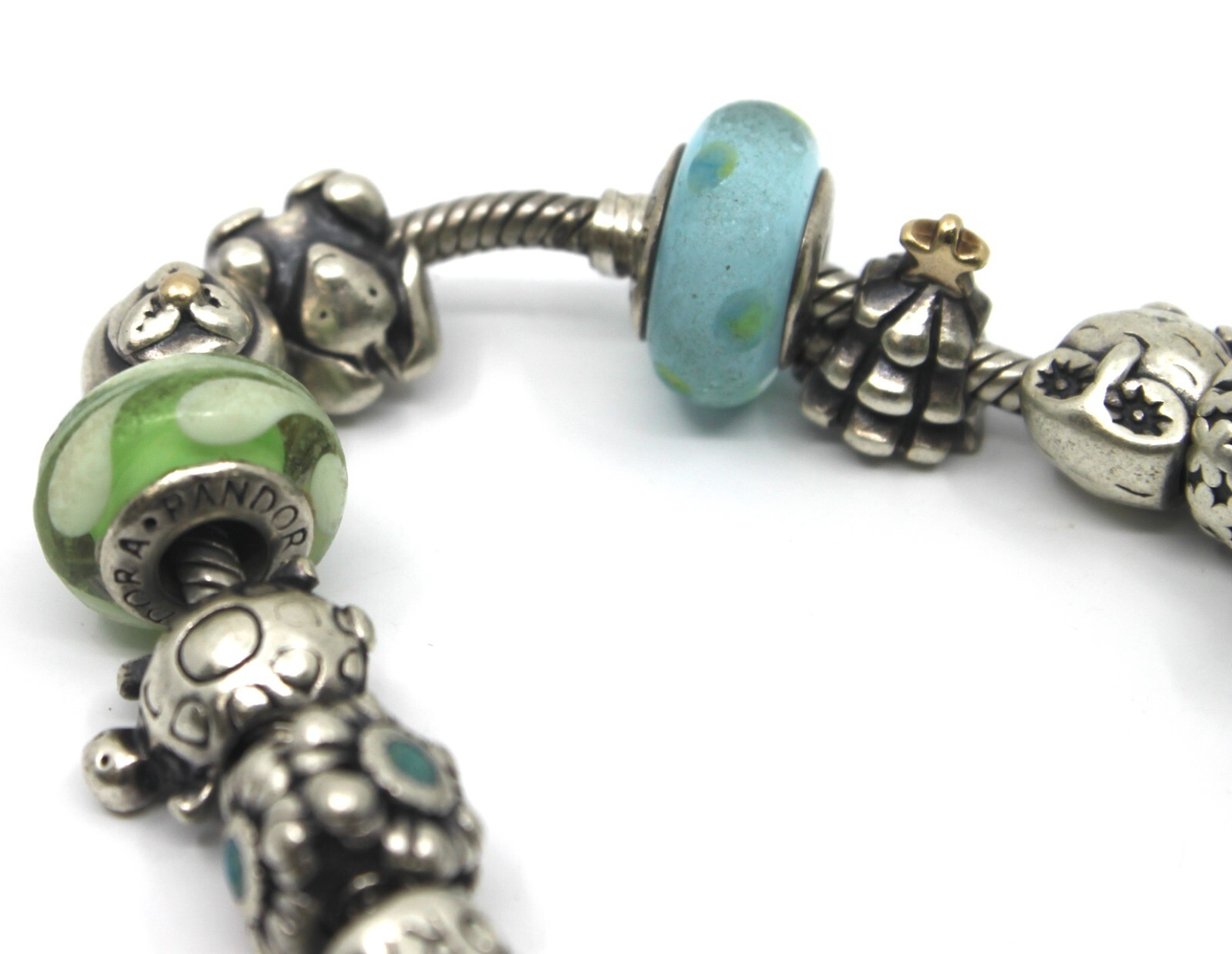 Sterling Silver Pandora 14 Charms Bracelet 7.5″inch Long