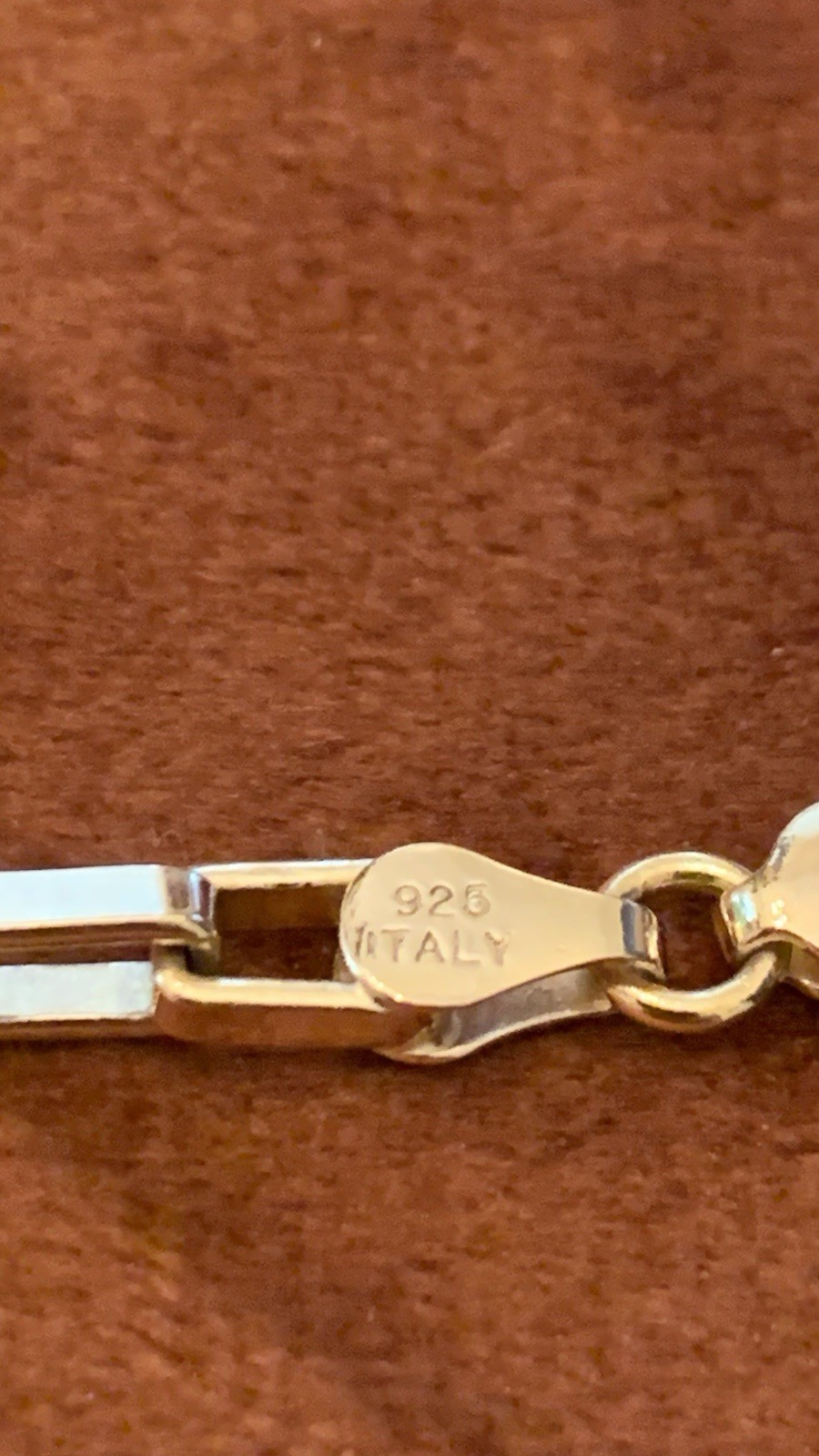 Paper Clip Bracelet Made In Italy 925 Gold Tone Excellent Condition
