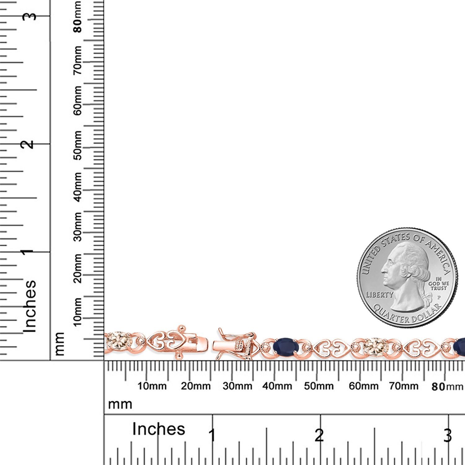 18K Rose Gold Plated Silver Sapphire and Peach Morganite and Lab Grown Diamond