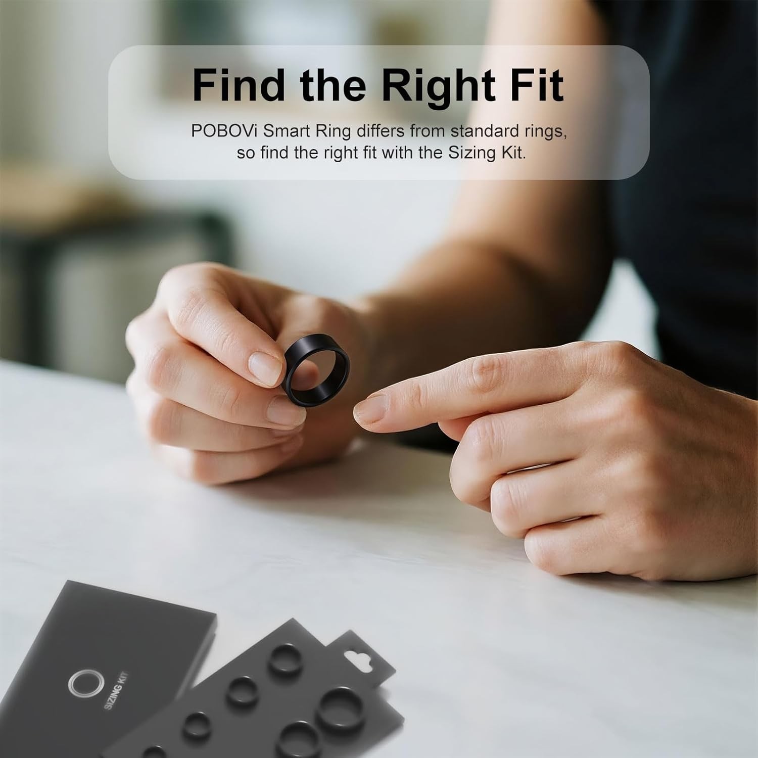 Ring Sizing Kit – Measurement of Finger Size – 6-13, Black